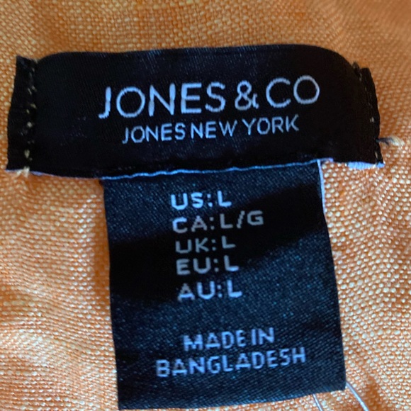 New Jones&co shirt women’s 100% linen color orange and size L - Picture 4 of 5